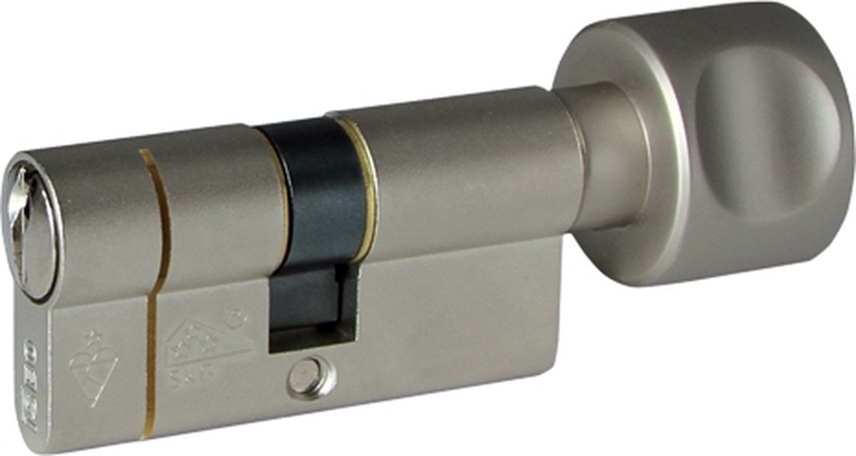 Cilinder - Vernikkeld - Messing - Iseo - Iseo F6 Extra S veiligheidsprofielcilinder, knop