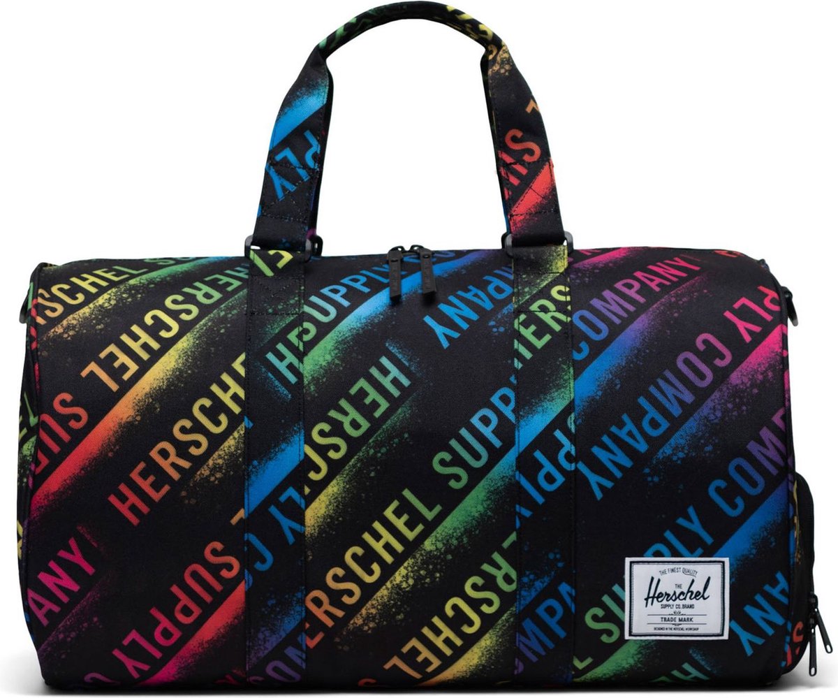 Herschel Reistas Sporttas Novel Duffle Stencil Roll Call Rainbow Zwart Kleurrijke