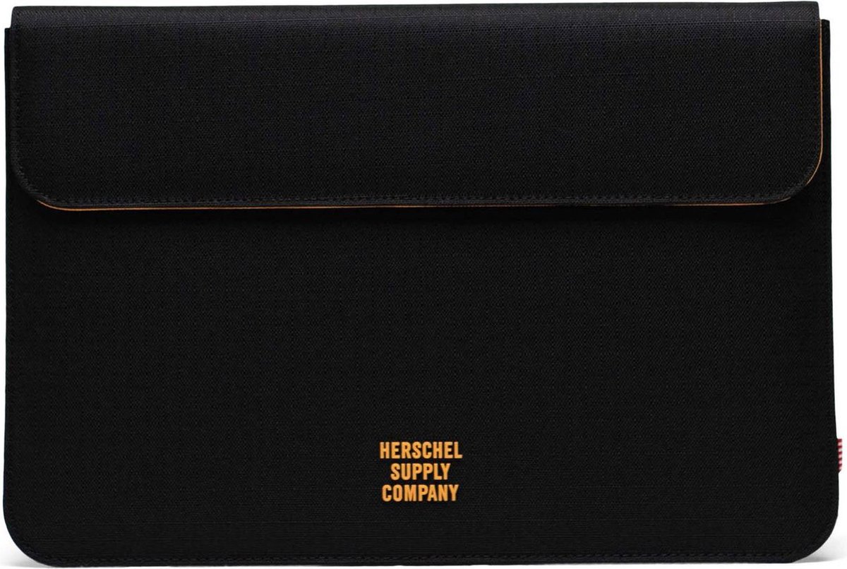 Herschel Laptop hoes met laptopvak Spokane Laptop Sleeve Black Ripstop / Blazing Orange Zwart