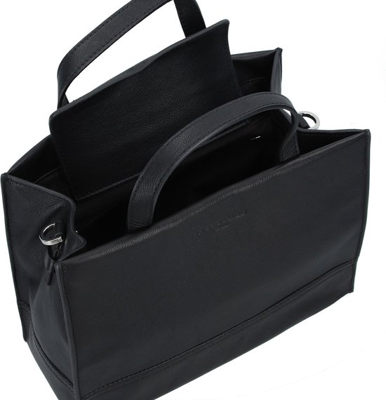 LIEBESKIND BERLIN Cuir Sac à main Sac à épaule bandoulière Lou 2 Satchel Bag Black Noir