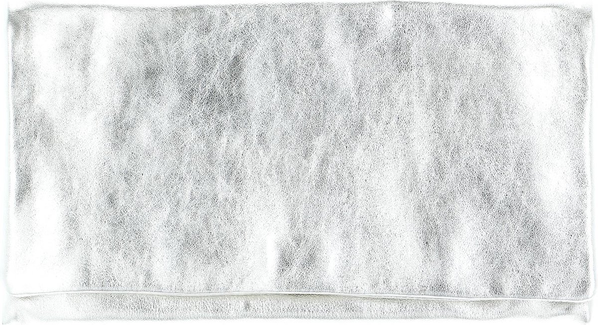 abro Leren Koppeling Avondtas Leather Mimosa Clutch Bag White / Whitegold Zilverkleurig