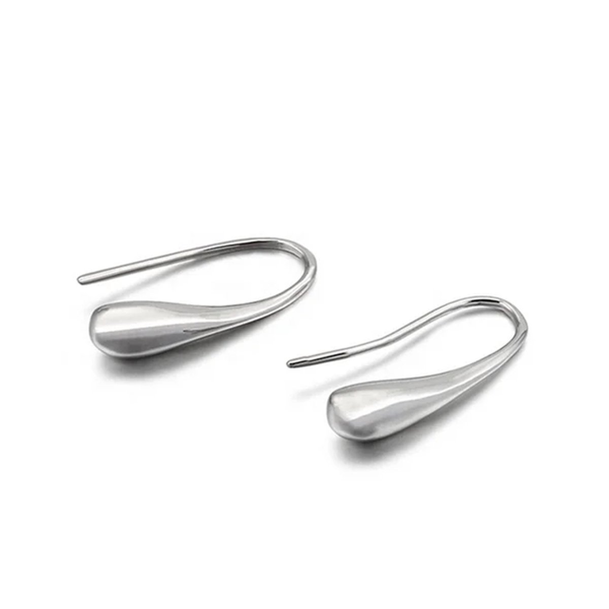 Druppel oorbellen - zilver kleurige dames oorhangers - Stainless Steel - Waterproof