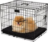 Brixy Hondenbench - Bench Voor Honden - Maat S - Opvouwbaar - 61 x 43 x 49 CM - 2 Deuren - Zwart
