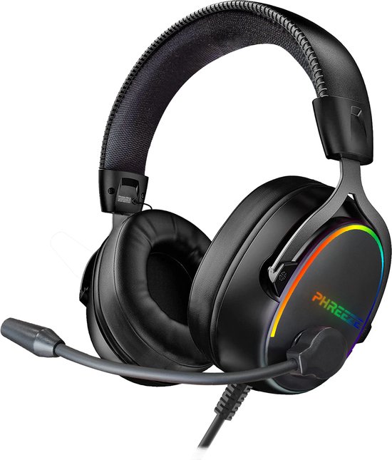 Phreeze GH5 Game Headset met Flexibele Microfoon & RGB Verlichting - Koptelefoon met Draad - Gaming Headsets - Geschikt voor PC / PS5 / PS4 / Switch / Xbox