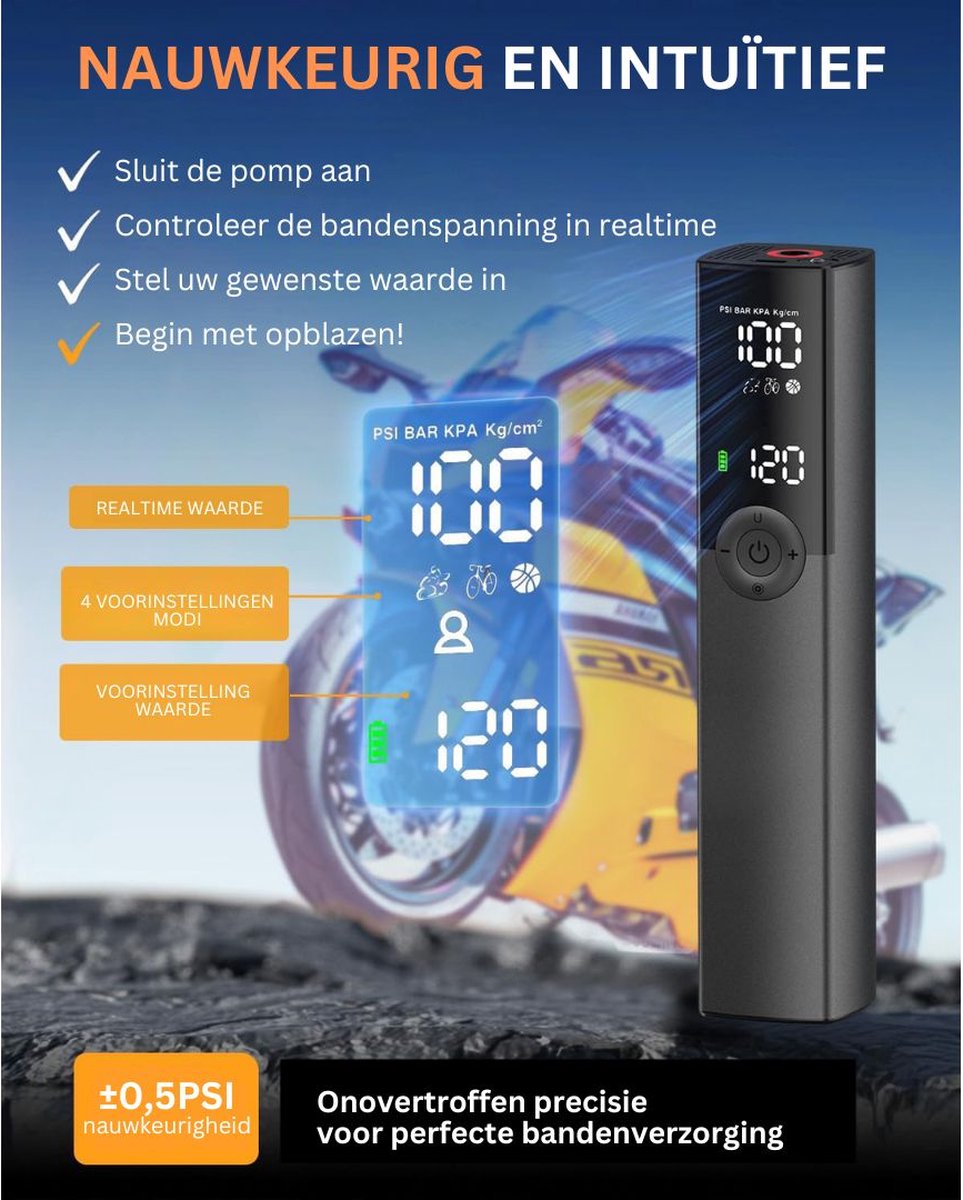 Fabryka Stali Wawel Autobanden Pomp - Elektrische Fietspomp - Zwart thumbnail 4