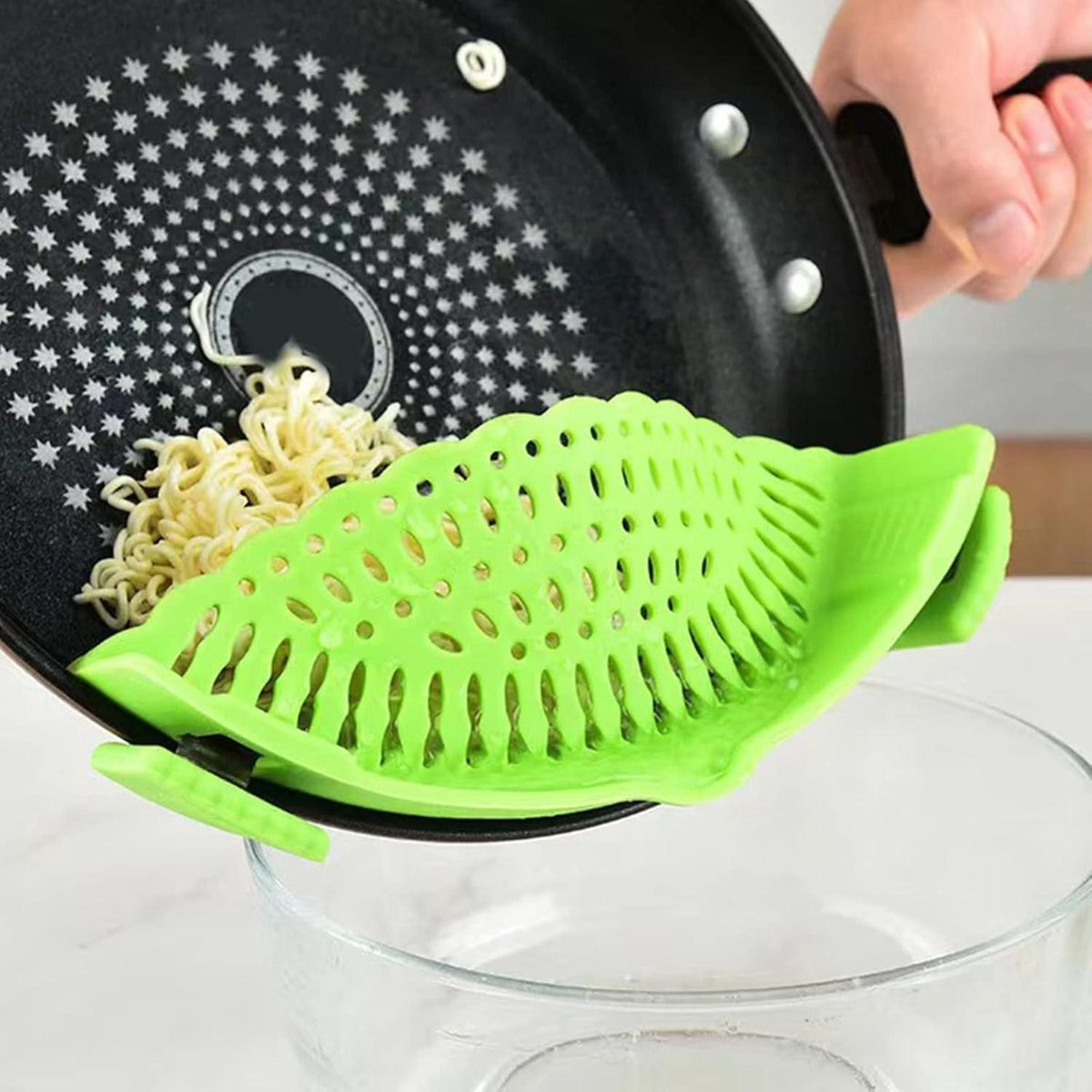 Pot Strainer Snap N Strain - Handige Silicone Clip On Strainer voor Uniform Hollowing Filtratie - Fruit Potten Keukengadget