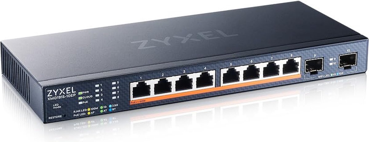 Zyxel XMG1915-10EP Managed L2 2.5G Ethernet (100/1000/2500) Power over Ethernet (PoE)
