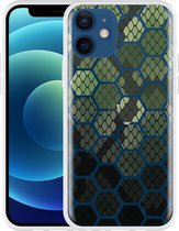 Cazy Hoesje geschikt voor iPhone 12 - Snakeskin Honeycomb