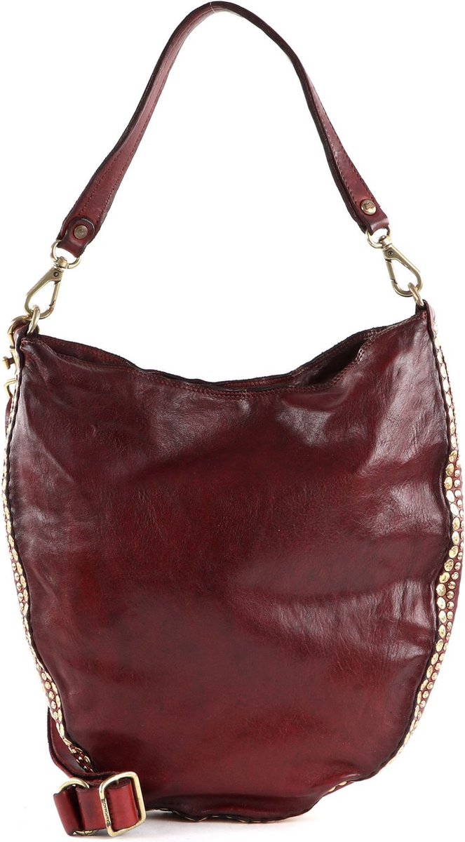 CAMPOMAGGI Leren Schoudertas Shoulder Bag Mosto Rood