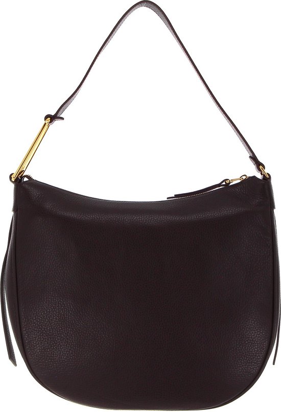 COCCINELLE Cuir Sac à épaule Priscilla Handbag Grained Leather Darkbrown Marron foncé