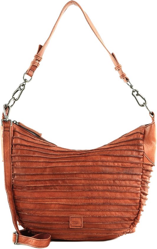 FREDsBRUDER Cuir Sac à épaule Riffel Flowow Shoulderbag Rustic Orange Terracotta
