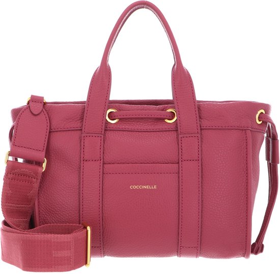 COCCINELLE Cuir Sac à main Sac à épaule bandoulière 2Day Signature Handbag Grained Leather Rosewood Framboise