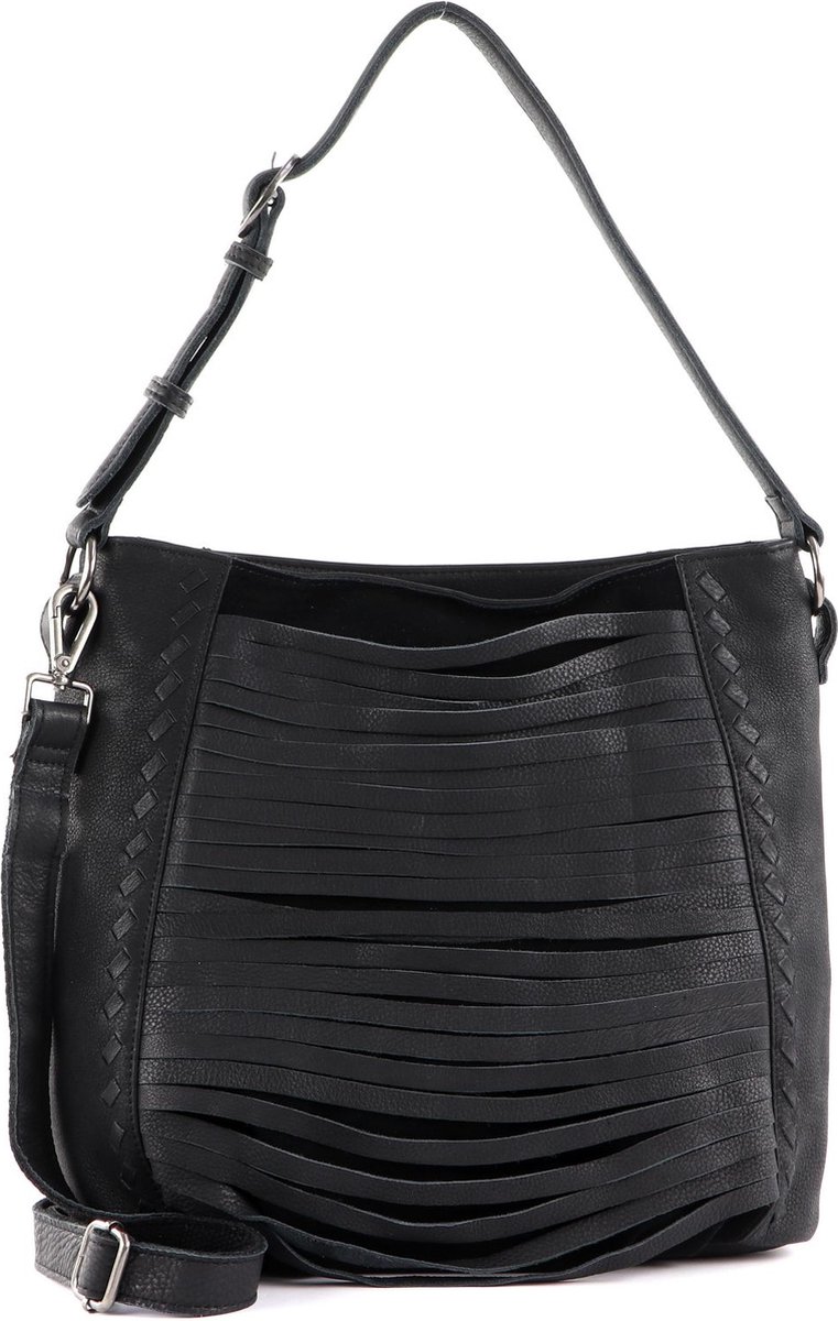 FREDsBRUDER Leren Schoudertas Fonda Hobo Black Zwart