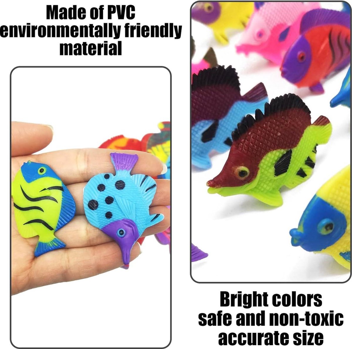 Poissons tropicaux décoratifs pour la Vie Marine - Modèles de Poissons en PVC - 36 pièces, 12 espèces, Couleurs Assorties - Décorations et Outils pédagogiques Poissons tropicaux décoratifs pour la Vie Marine - Modèles de Poissons en PVC - 36 pièces, 12 espèces, Couleurs Assorties - Décorations et Outils pédagogiques