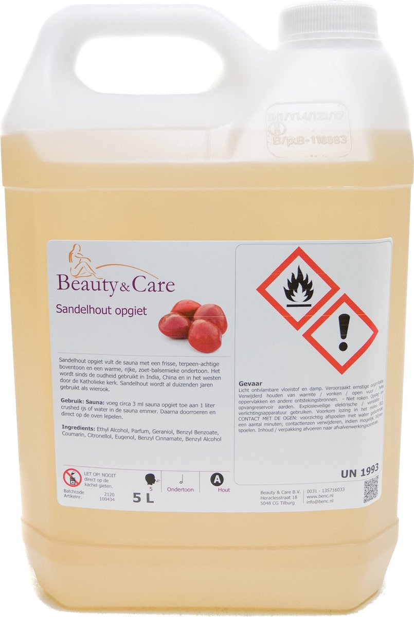 Goedkoopste Beauty & Care - Sandelhout sauna opgietmiddel - 5 L. new