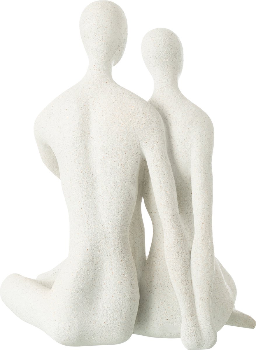 J-Line decoratie Koppel Zittend Modern - polyresin - wit