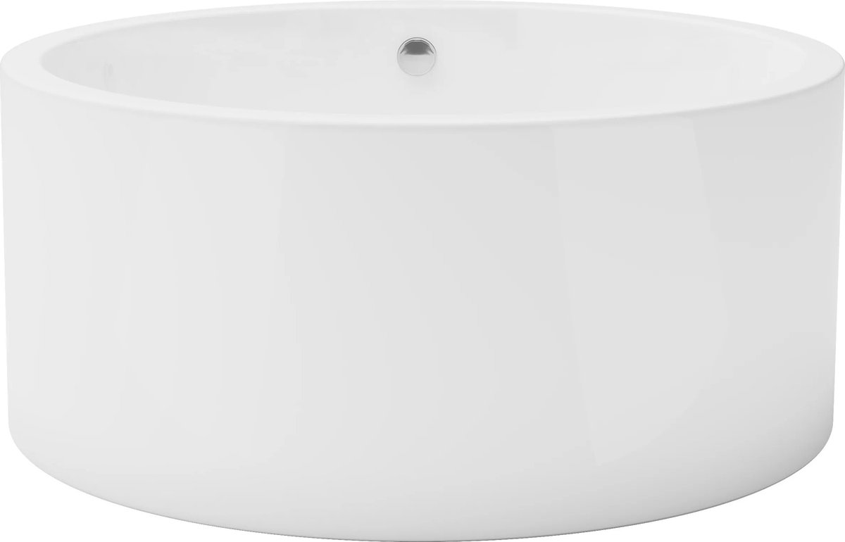 Vente-unique Rond losstaand bad - 165 L - 130 x 130 x 58 cm - Wit - Acryl - LAGUNO