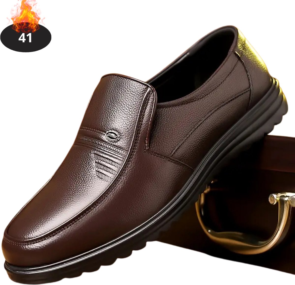 Livano Nette Schoenen Heren Business Schoenen Bruiloft Kantoorschoenen Loafers Bruin