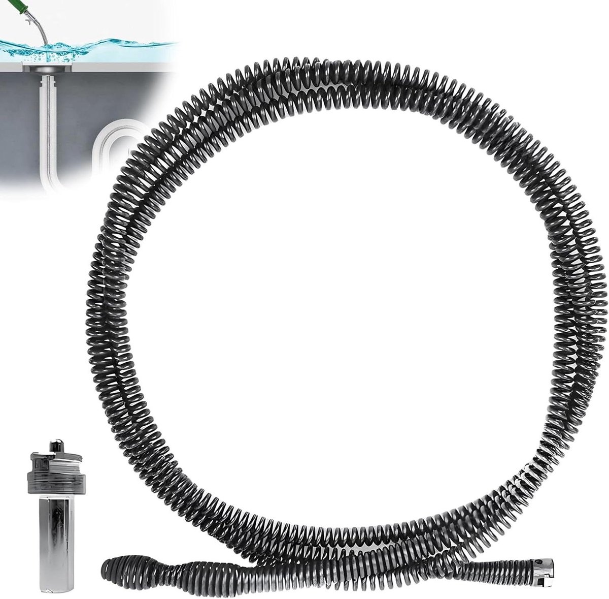 Pijpreinigingsspiraal Ø 10 mm x 5 meter - Elektrische adapters - Afvoerreiniger - Toilet - Pijpreinigingspomp .