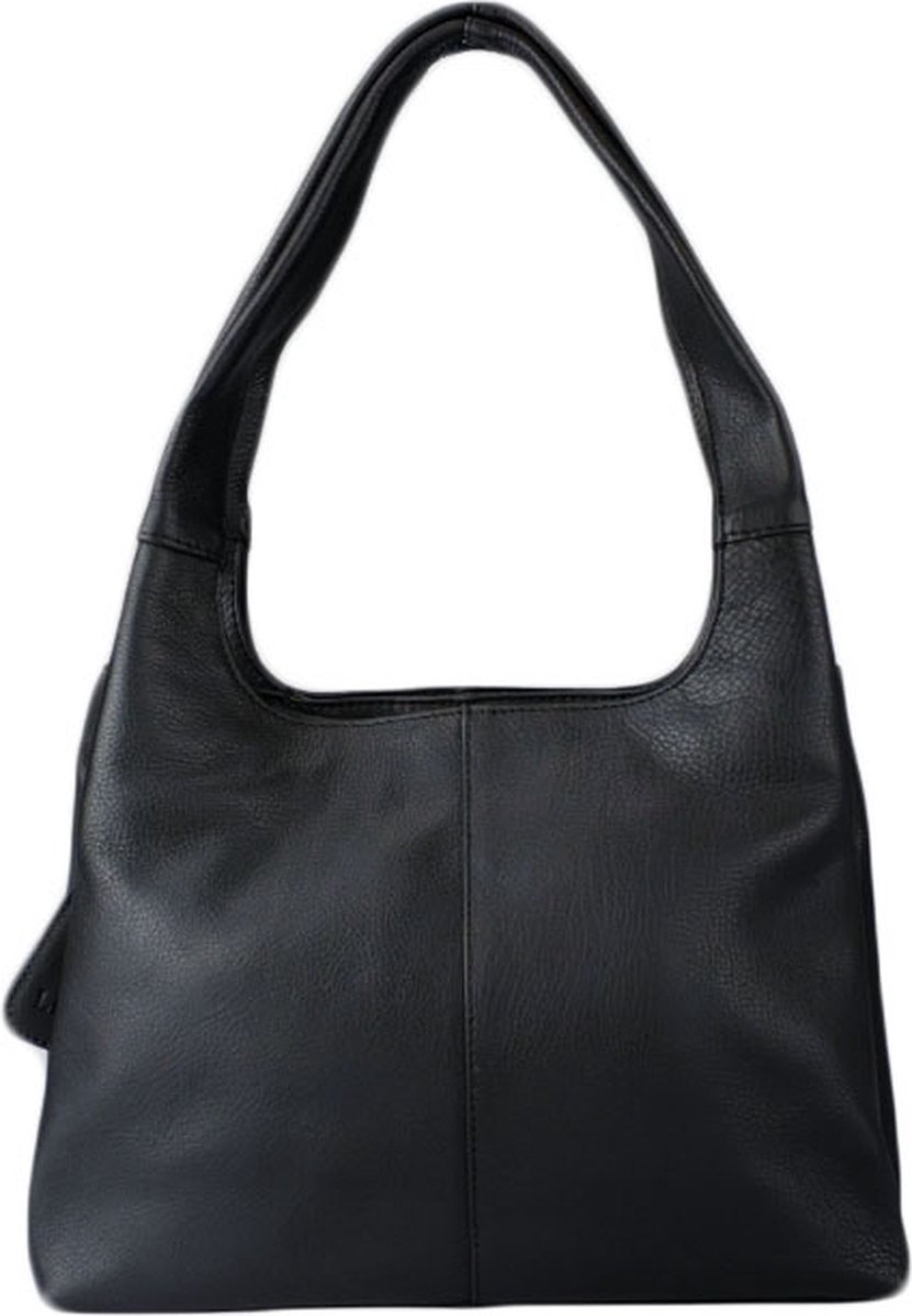 Leren Shopper Dames – Zwart – Manon – Grote Handtas – Dubbele Vakken – Echt Leer – Just Lioné