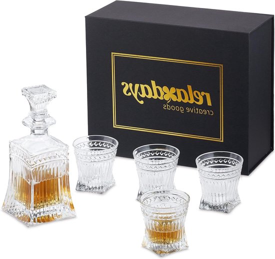 Trove Whisky Set inclusief Karaf, 4 Glazen & Koelstenen