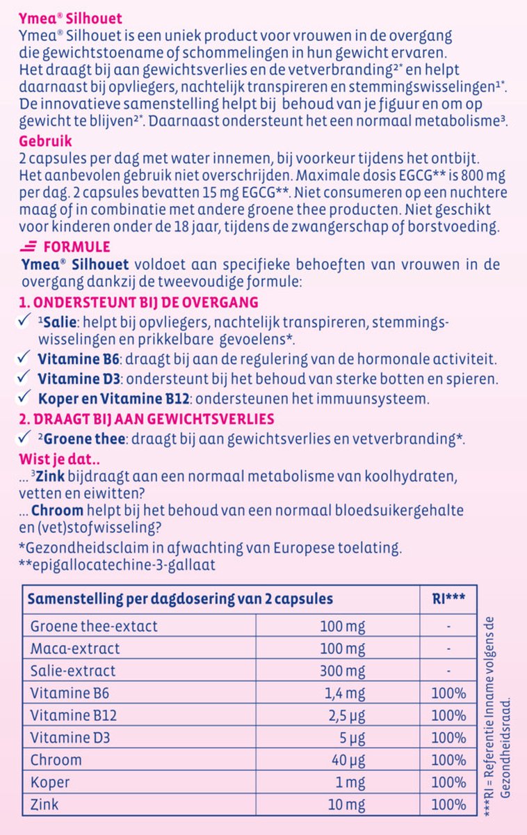 Ymea Overgang Silhouet - 2 x 64 capsules - Voordeelverpakking