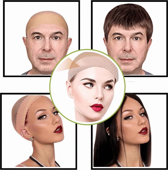 Guardian Beauty Pieces de 2 bandeaux en silicone pour perruque – Bandeau réglable en Siliconen – Bandes No pour perruque – Support de perruque sans couture pour hommes et femmes, Sport et Yoga (marron clair et jaune)