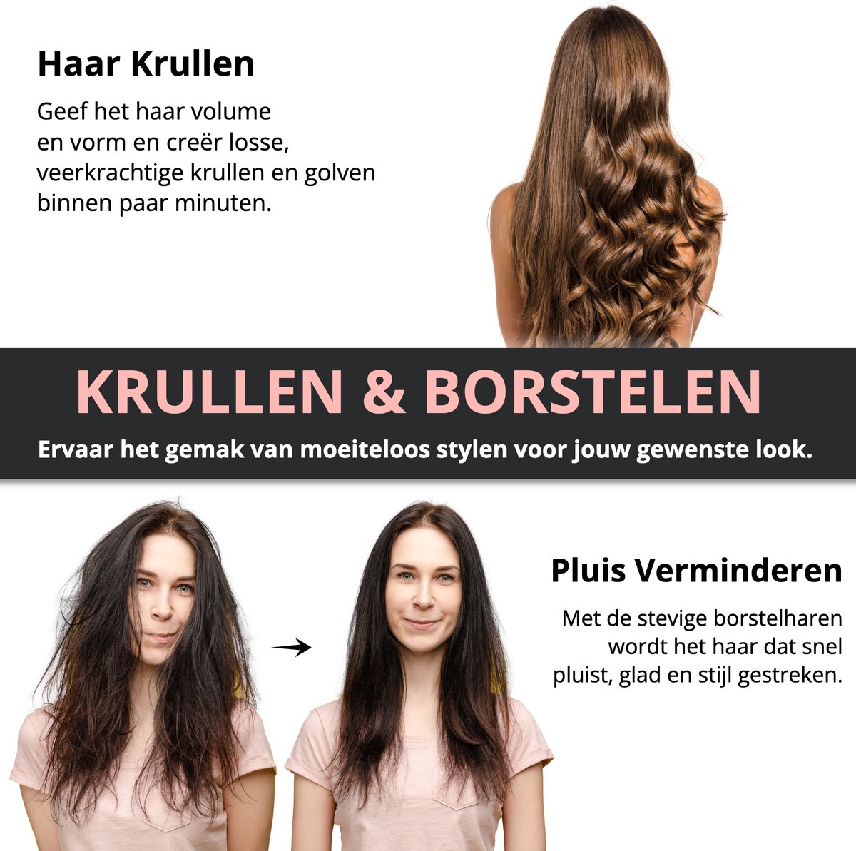 Beyeza Fohnborstel - Haardroger met Borstel - Airstyler - Fohn en Krulborstel - Thermal Brush - Fohnborstels - Multistyler - Warmteborstel Haarstyler — afbeelding 7