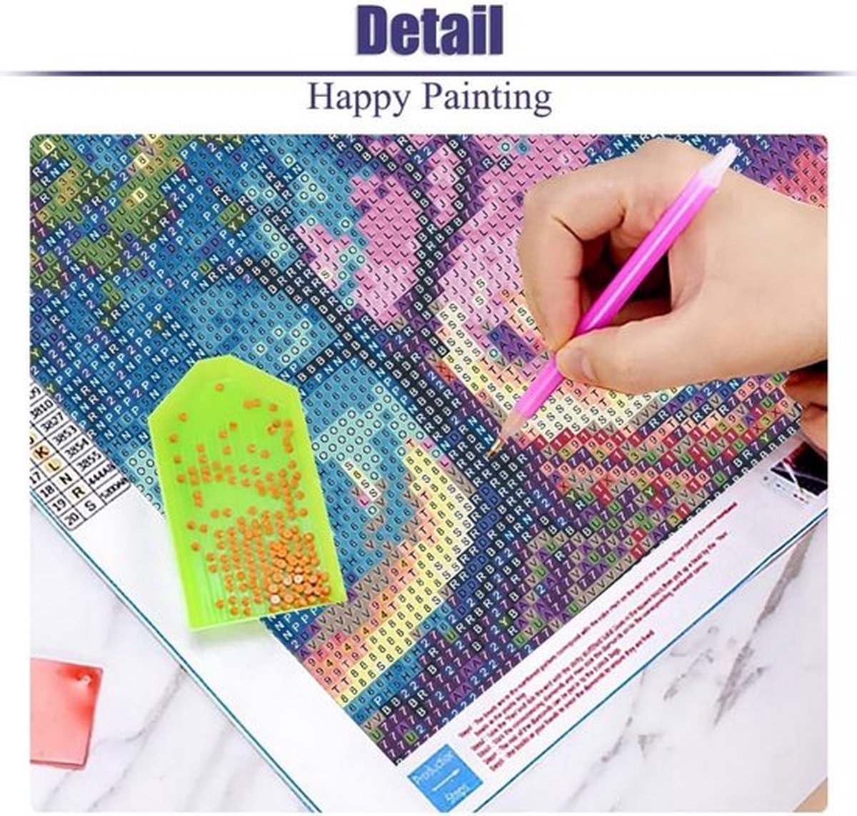BOTC Diamond Painting Volwassenen - Diamond Painting Kinderen - Diamond Painting Pakket Volledig - 30x40CM - Bloemen en koeien — afbeelding 7