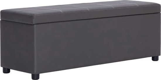 The Living Store Banc de rangement - Elegant - Banc - 116 x 39 x 44 cm - Grijs