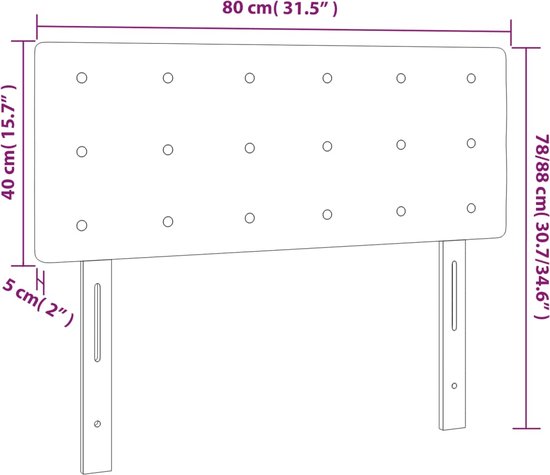 vidaXL Hoofdbord LED 80x5x78/88 cm donkergrijs Hoofdboard - Led Hoofdbord - Hoofdbord Grijs - Beddecoratie - Slaapkamersfeer