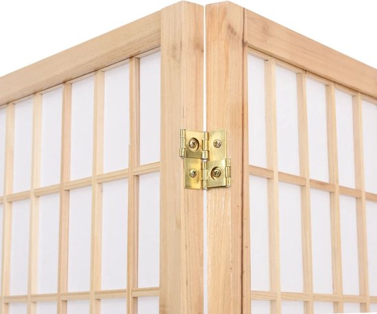 vidaXL de séparation de pièce de style japonais - 5 panneaux - 200 x 170 cm - Paravent de confidentialité - Cloison de séparation en bois - Paravent pliable