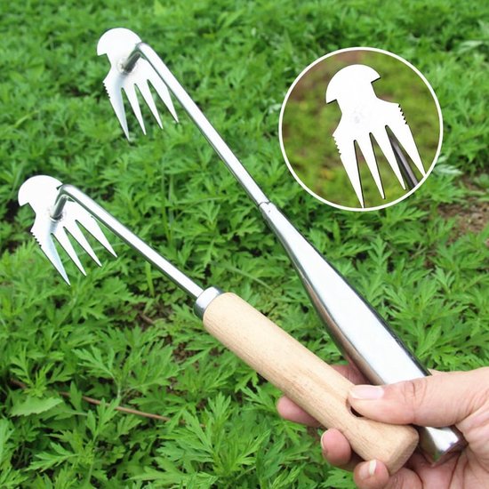 Onkruidsteker - Voegenreiniger Krabber - Tuin Onderhouden - Verlengde Steel - Compact Ontwerp - Zilverkleurig — afbeelding 3