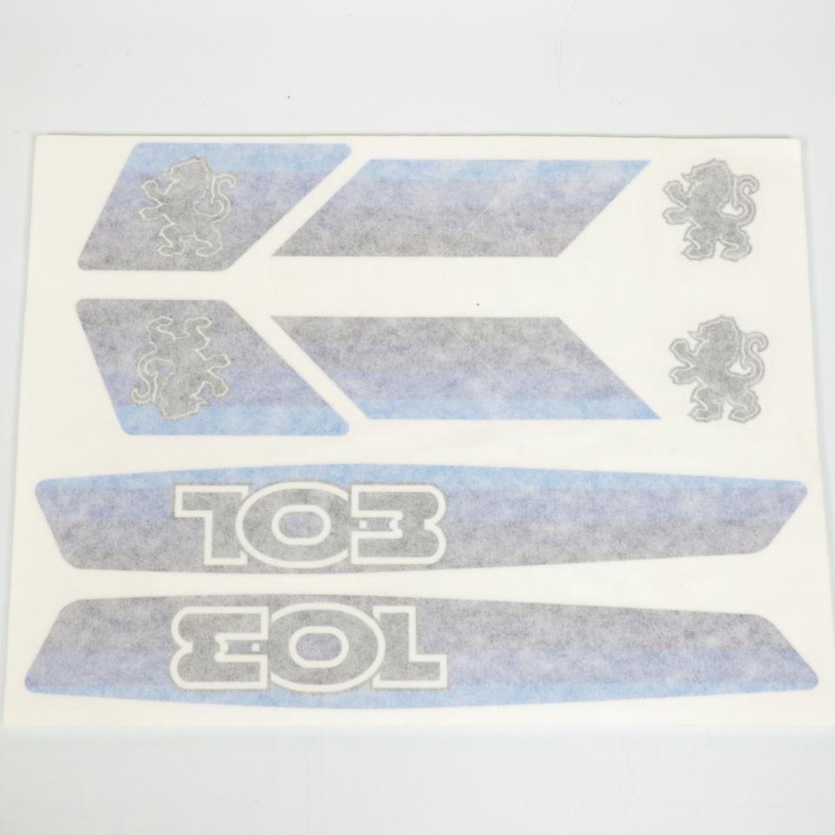 planche 8 sticker voor bromfiets peugeot 103 blauw/zwart nieuw