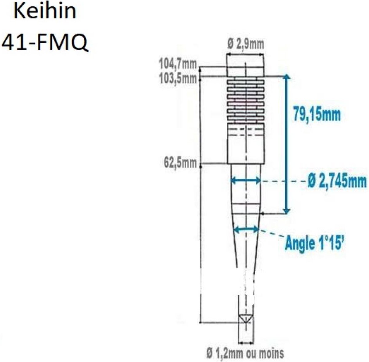 Aiguille de carburateur Keihin FCR 35 à 41mm référence 41-FMQ Neuf pour moto