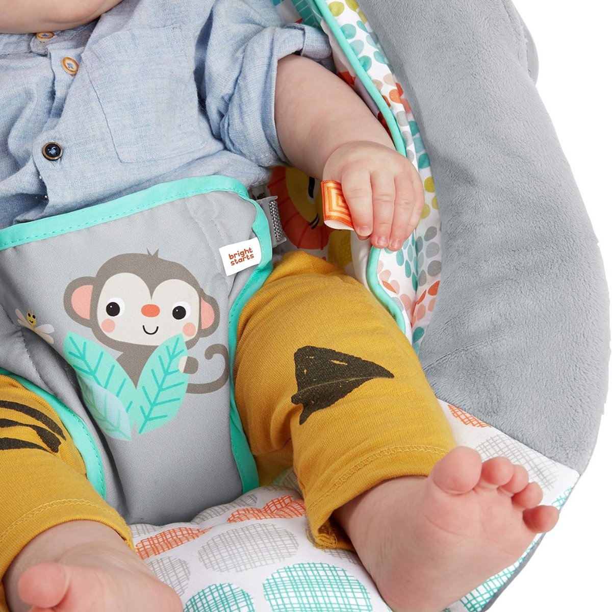 White-Label® Elektrische Schommelstoel Baby - Baby Swing - Wipstoel Baby's met Speelboog - Grijs thumbnail 4