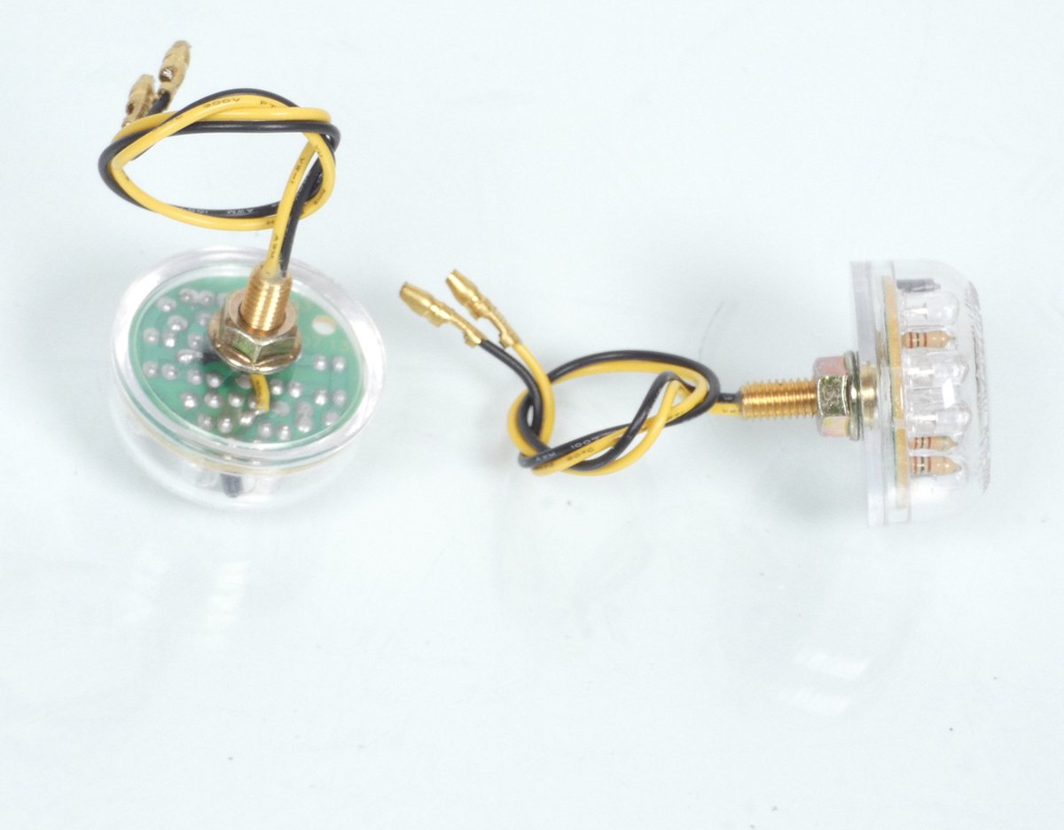 Clignotant à LED rond transparent pour moto Shin Yo Micro Disc fixation arrière