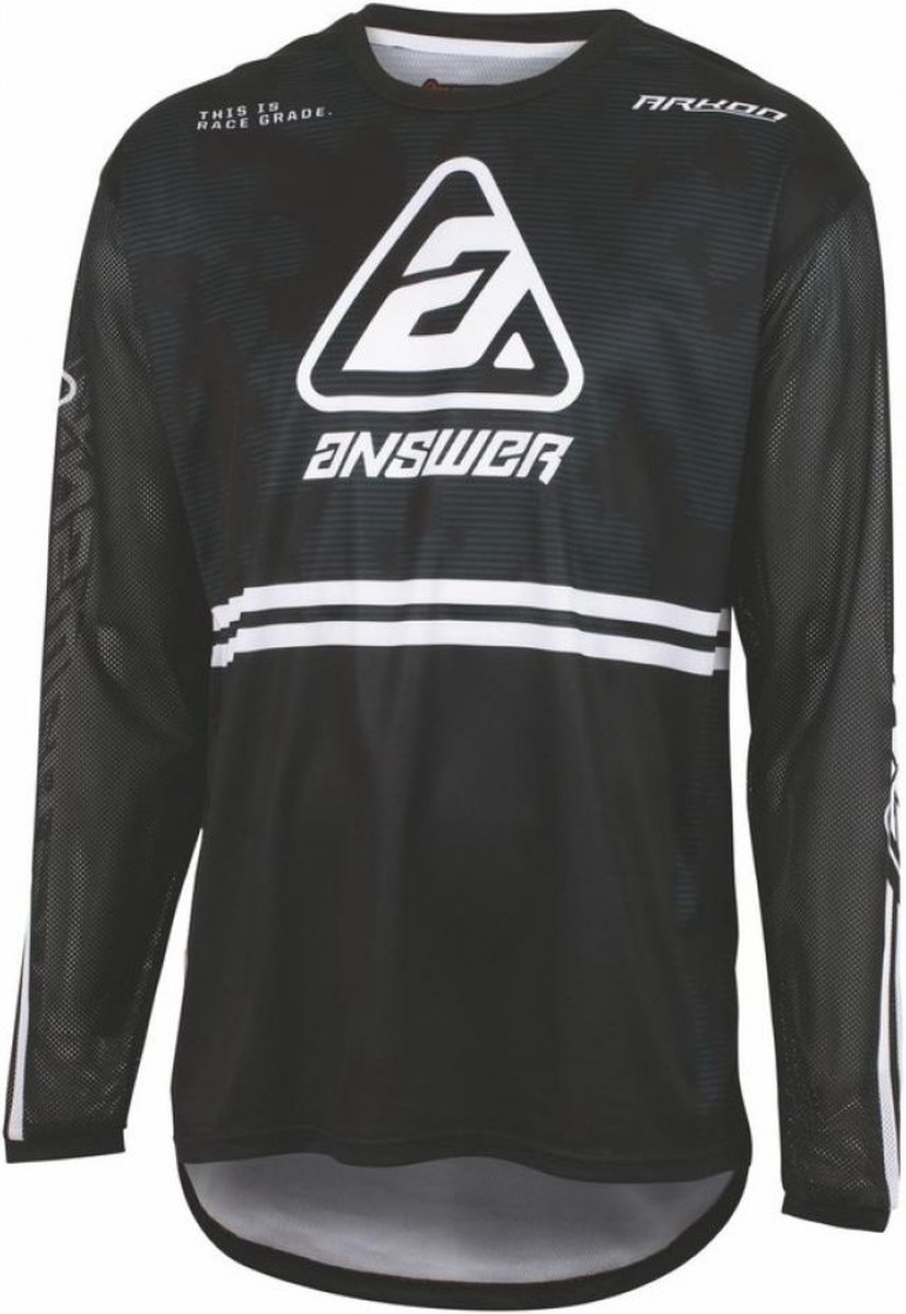 T-Shirt maillot noir Answer Arkon moto Trials pour homme femme Taille M Neuf