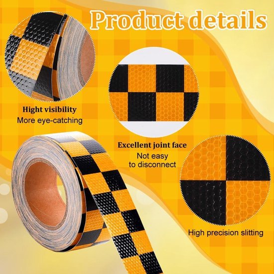 Reflecterende Tape 5cm X 15m – Veiligheidstape Voor Voertuigen, Gevaarswaarschuwing En Markering