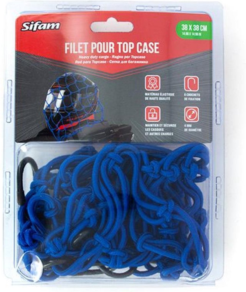 Filet à bagages élastique bleu araignée S-Line Neuf pour moto scooter deux roues
