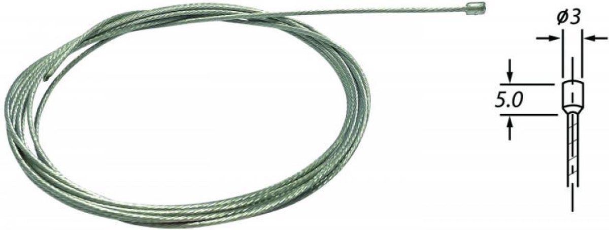Câble ou gaine VELOX pour Mobylette Peugeot 50 103 RCX 204120B / Ø1.2x1.2m Tete 3x4 Neuf