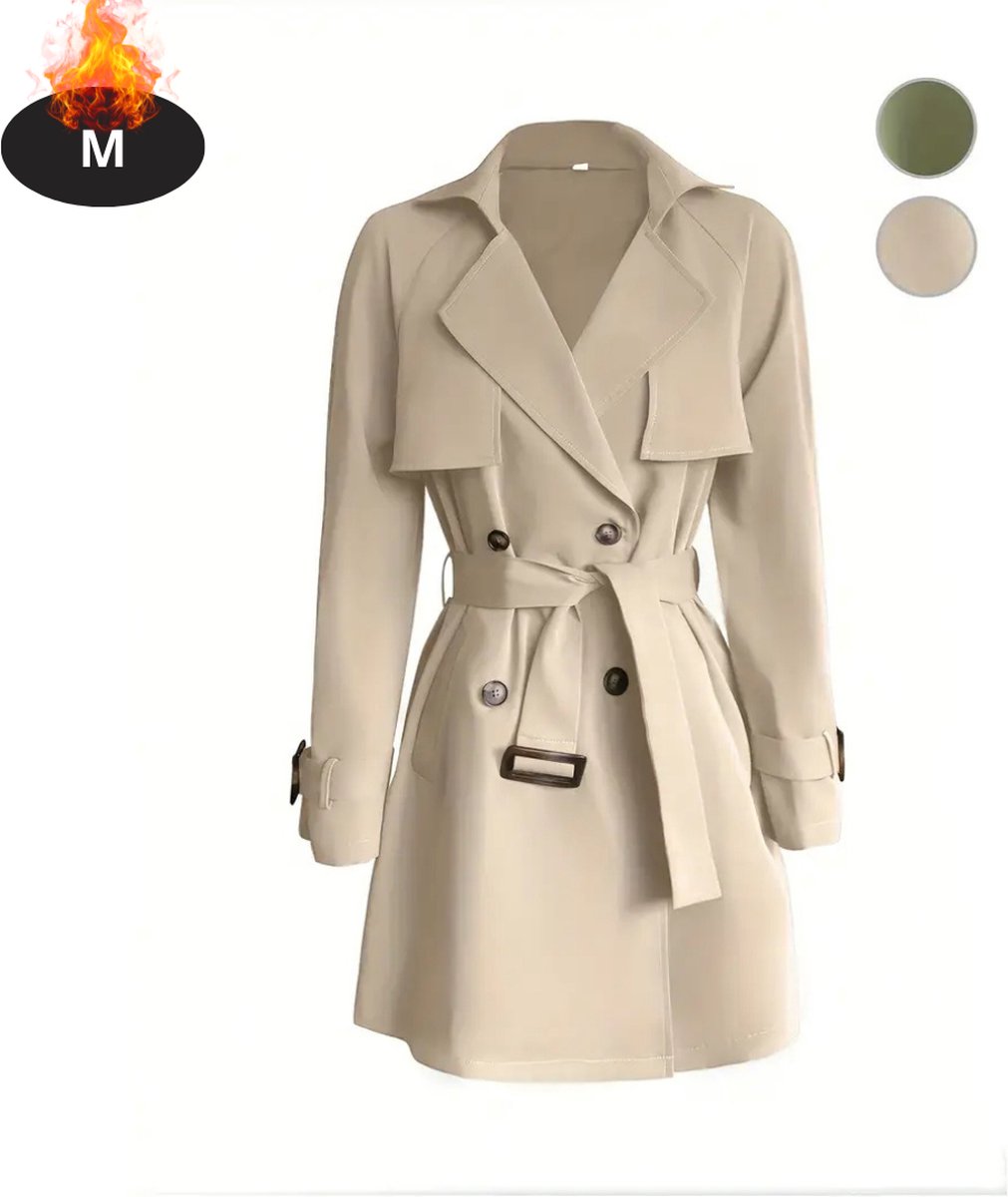 Livano Mantel Dames Tussenmantel Jas Mantelpakje Trenchcoat Overjas Overcoat Winter Creme