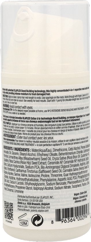 Zijaanzicht van de fles Olaplex No.8 Bond Intense Moisture Mask.