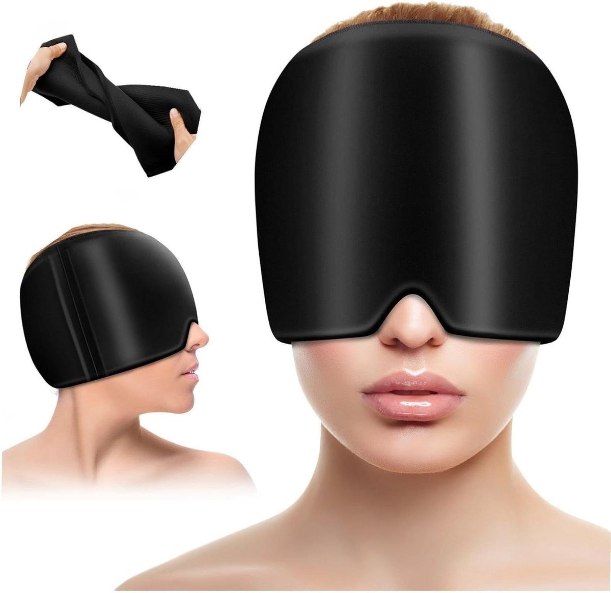 Goedkoopste Koelmasker gel muts voor migraine hoofdpijn - herbruikbaar koelpads headache reliëfcap - koudecompressies voor gezwollen ogen bijholtes - behandeling