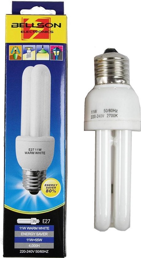 Beschrijvend Goneryl vlotter Benson Spaarlamp 2U E27 Warm White 7 Watt | bol.com