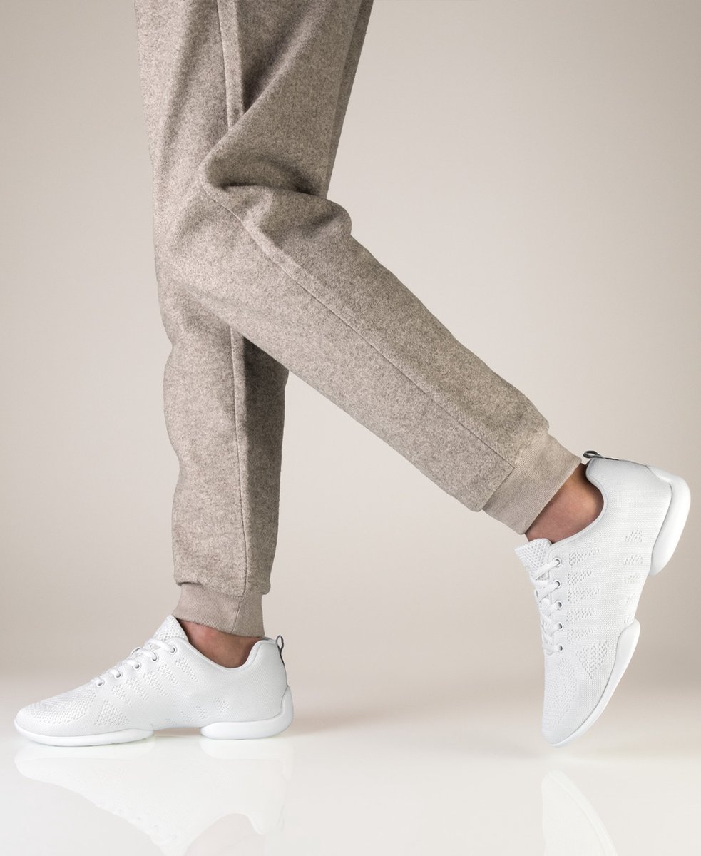 Suny 4060 Witte Danssneakers voor Heren – Splitzool met Draaipunten voor Soepele Draaibewegingen - Dansen binnen en Buiten - Salsa, Bachata, Line dance - SUNY - wit - 38 2/3