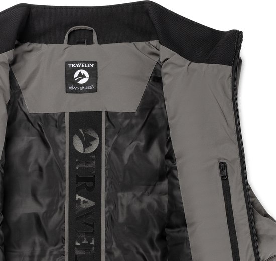 Travelin- Gilet doublé pour homme - Déperlant - Gris foncé
