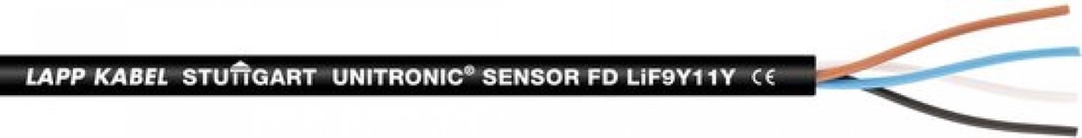 Image of 10 meter Lapp 7038864 Unitronic sensorkabel FD Lif9Y11Y 3x0,34 mm² I zeer flexibele sleepkettingkabel I UV-bestendige datakabel voor sleepketting I PUR kabel 3-draads l UL-certificering I zwart