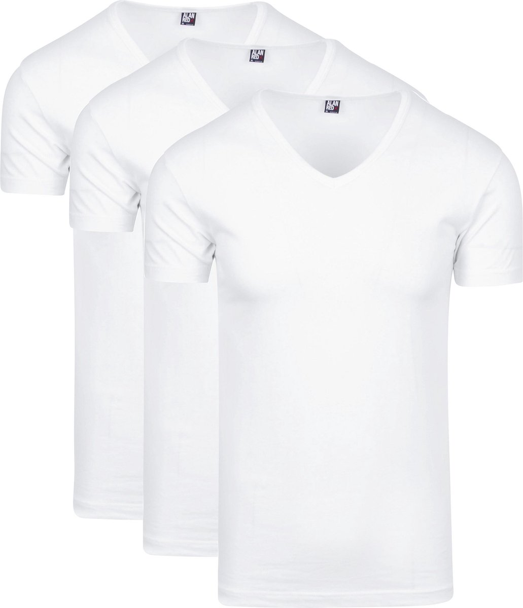 Alan Red Oklahoma T-shirt Stretch Wit (3pack) - Maat XL - Heren - Basic T-shirt