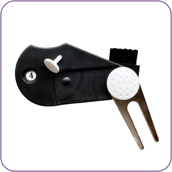 Pitchfork Golf Accessoires - 4 in 1 - Score teller - Borstel - Marker van inStone — afbeelding 3